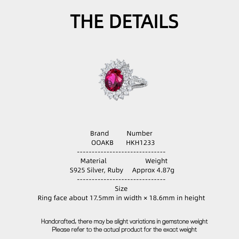 Ruby Pigeon Egg Full-Diamond Ring S925 Silver Women's Style