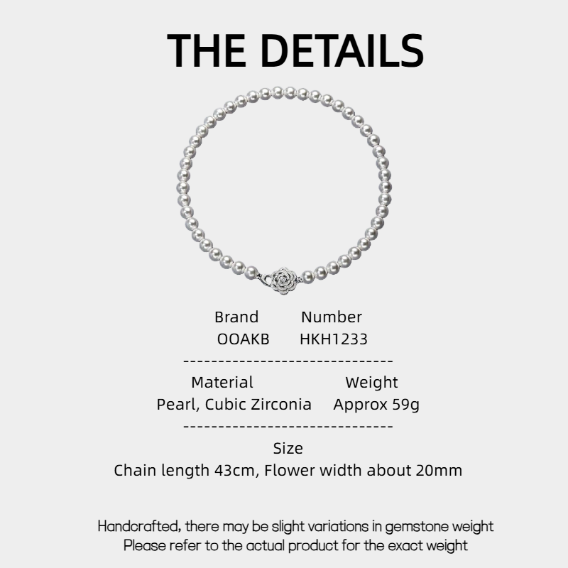 Camellia Pearl Necklace Women's Style