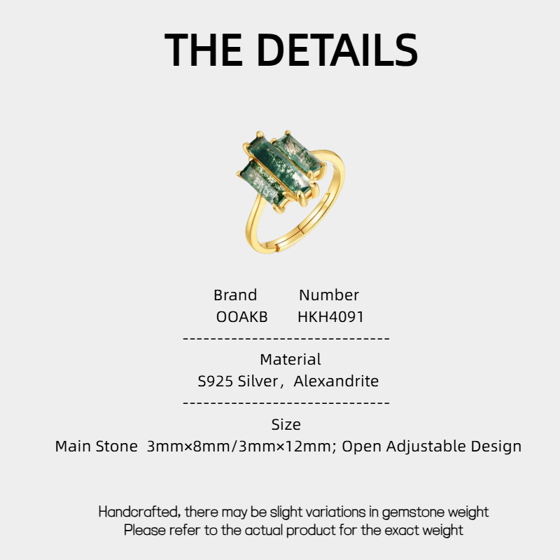 Moss Agate Index Finger Ring