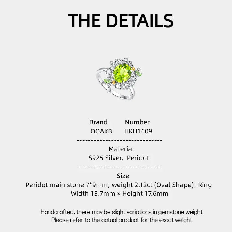Natural Peridot Firefly Ring - OOAKB