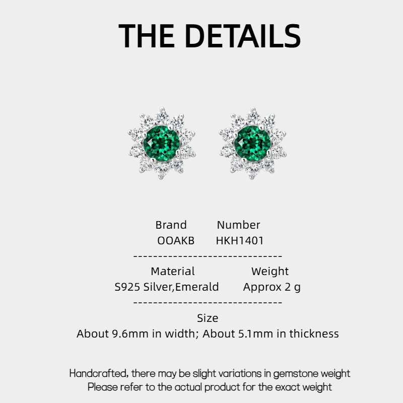 Brilliant Series Emerald Sunflower Earrings