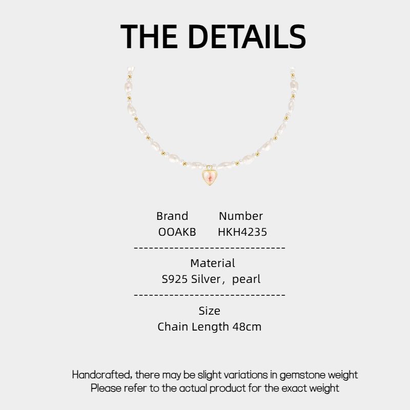 Niche Baroque Heart-Shaped Pearl Collarbone Chain