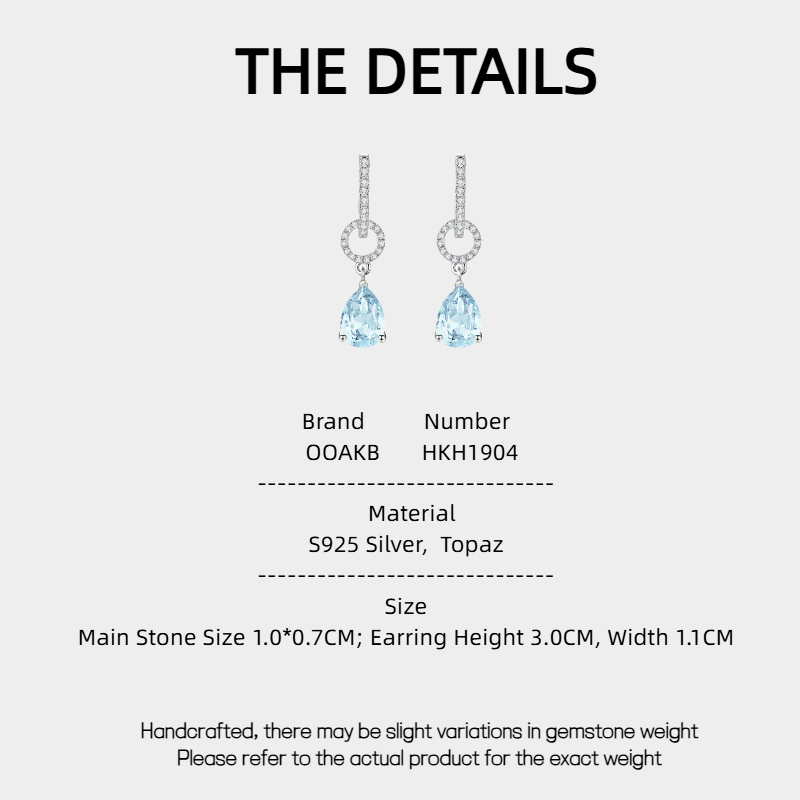 Topaz S925 Silver Teardrop-Shaped Earrings