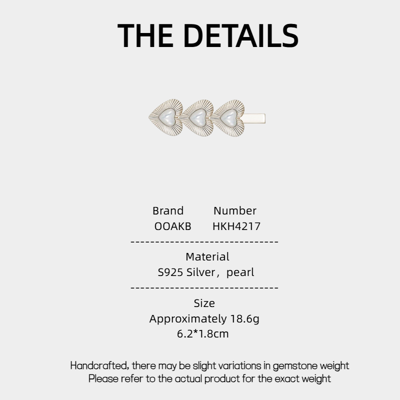 Retro Maillard Heart-Shaped Pearl Hair Clip