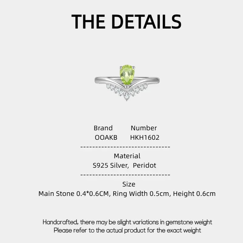 Natural Crown Peridot Open Ring - OOAKB