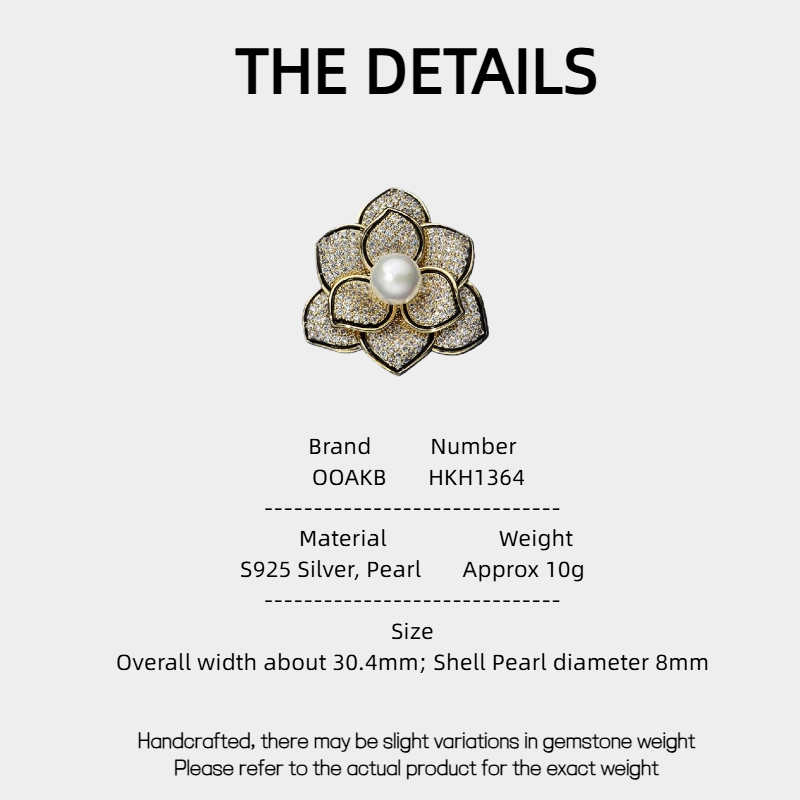 Camellia Shell Pearl Brooch