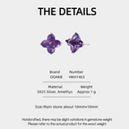 Star Wish Series Four-Leaf Clover Amethyst Earrings