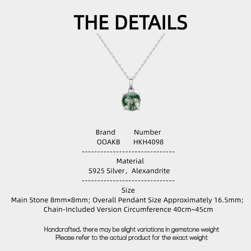 Minimalist and Unique Moss Agate Pendant Necklace
