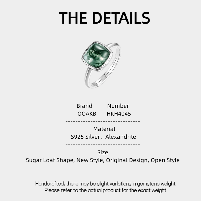 Sugar Loaf Moss Agate Open Ring