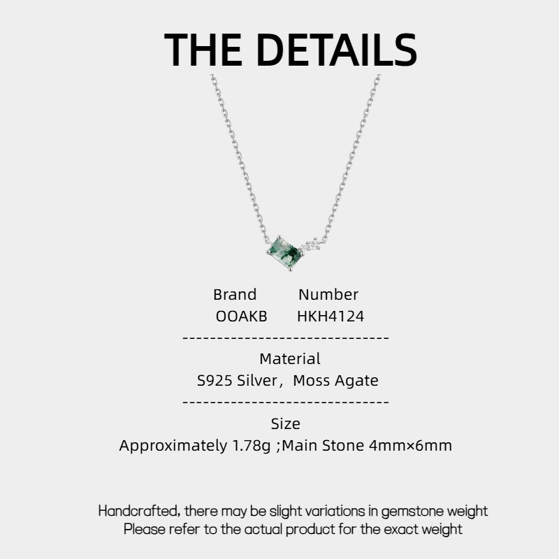 New Style Geometric Moss Agate Collarbone Necklace
