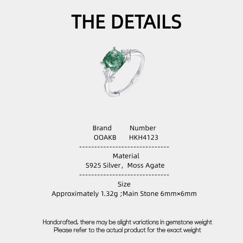 Olive Branch Moss Agate Ring