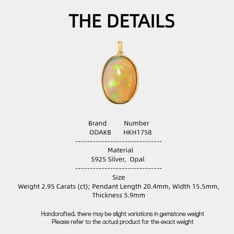 Natural Opal S925 Silver Vintage Necklace - OOAKB