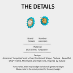 American Turquoise Seed Pearl Earrings