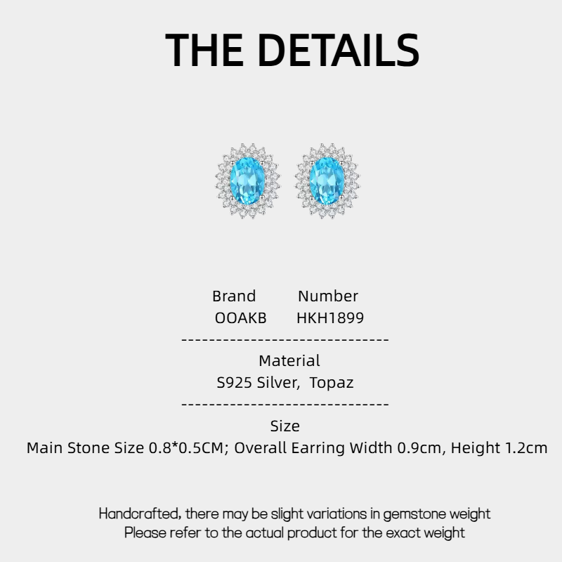 Topaz S925 Silver Gold-Plated Earrings