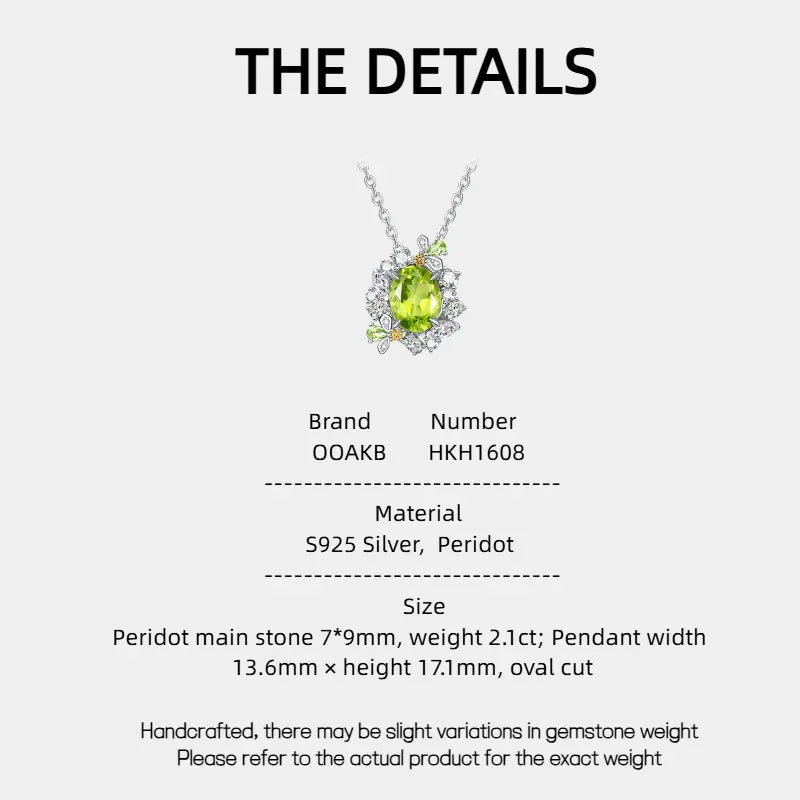 Natural Peridot Firefly Necklace - OOAKB