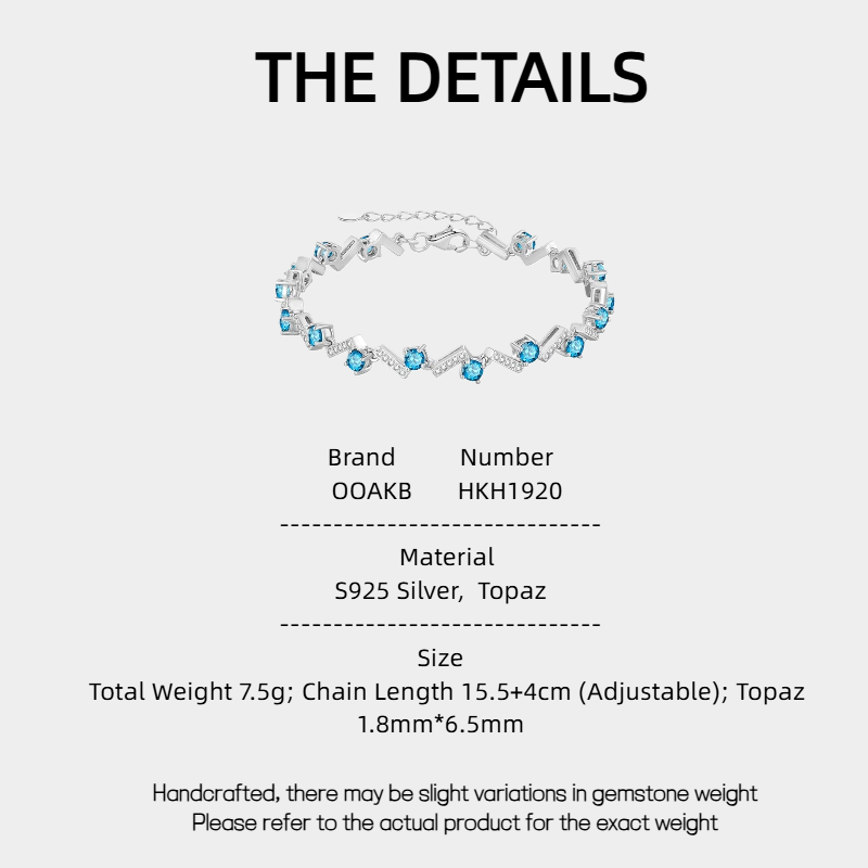 London Blue Topaz S925 Silver Geometric Bracelet