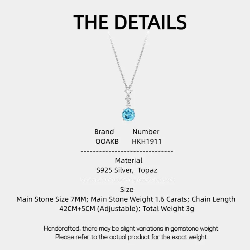Topaz S925 Rhodium Plated Bubble Necklace - OOAKB