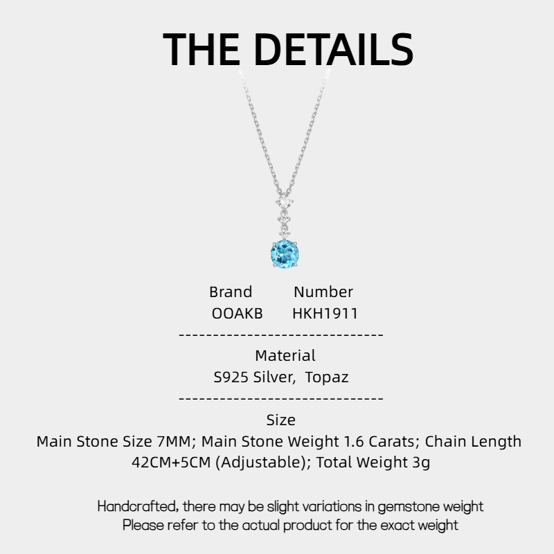 Topaz S925 Rhodium Plated Bubble Necklace