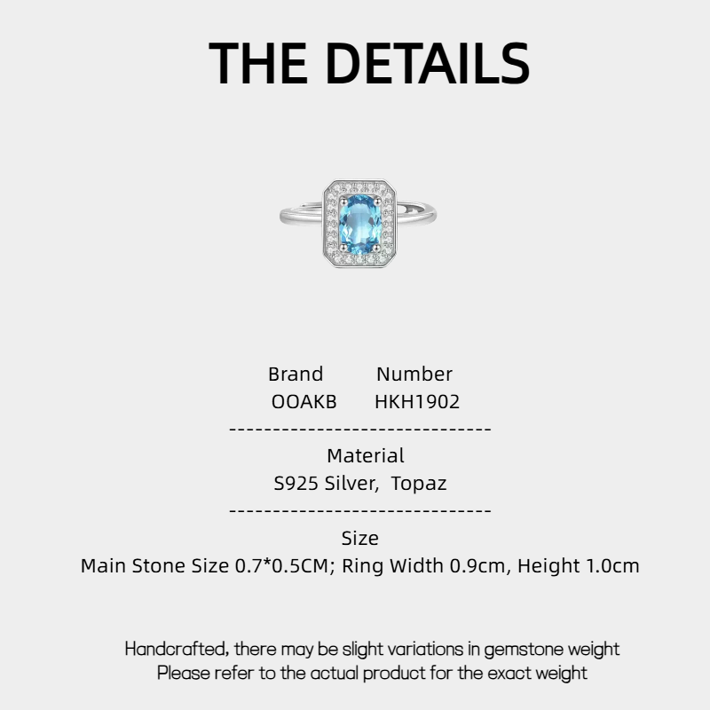 Topaz S925 Silver Gold-Plated Square Ring