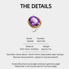 Natural Amethyst & Tourmaline Light Luxury Ring