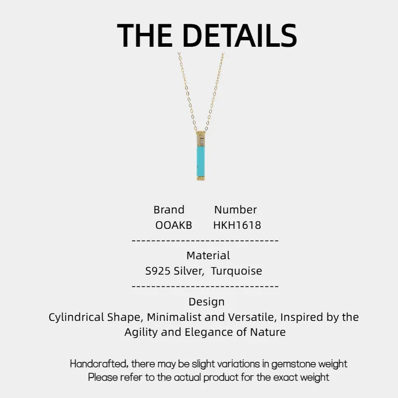 Natural Turquoise Cylindrical Luxury Necklace - OOAKB