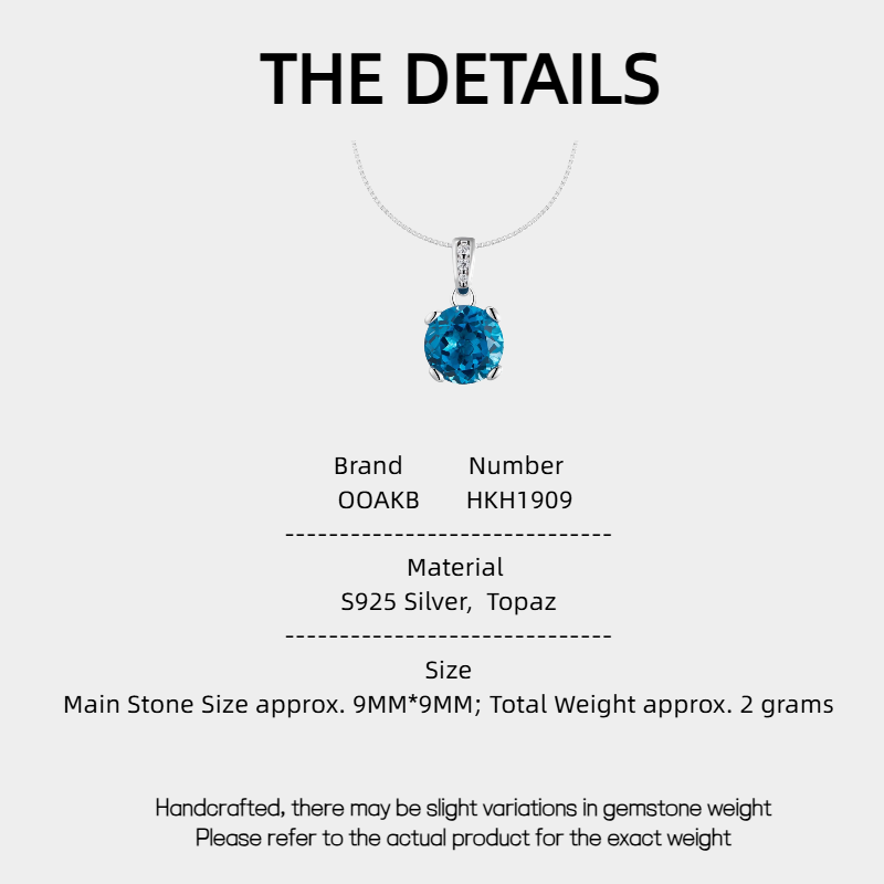 Topaz S925 Silver Collarbone Necklace