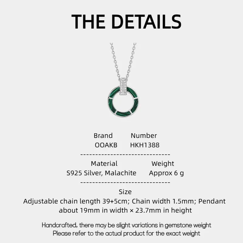 Malachite Round Coin Collar Chain Women's Style - OOAKB