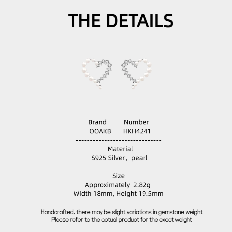 Textured Heart-Shaped Pearl Earrings Unisex