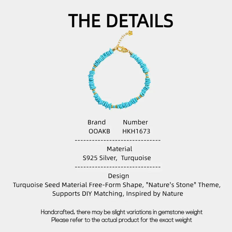 Turquoise Seed Material DIY Free-Form Bracelet - OOAKB