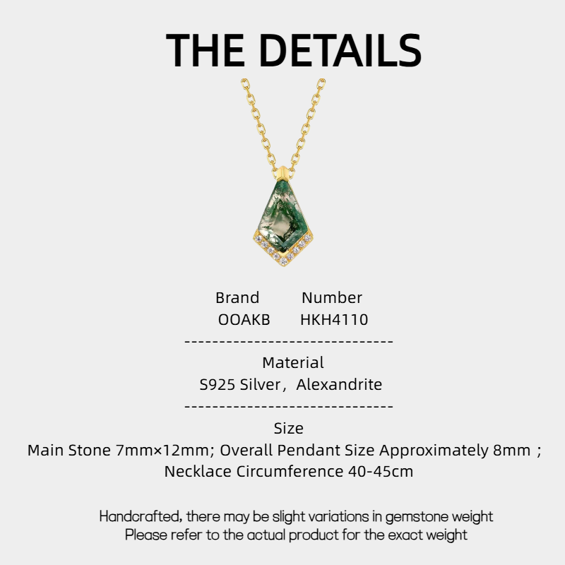 Geometric Moss Agate Collarbone Necklace