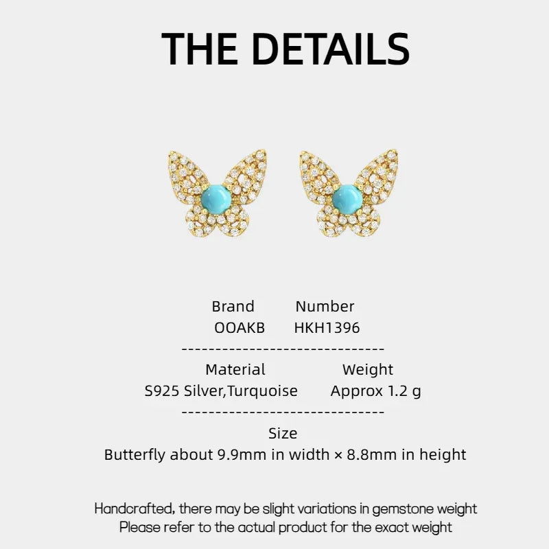 Turquoise Flexible Butterfly Earrings - OOAKB