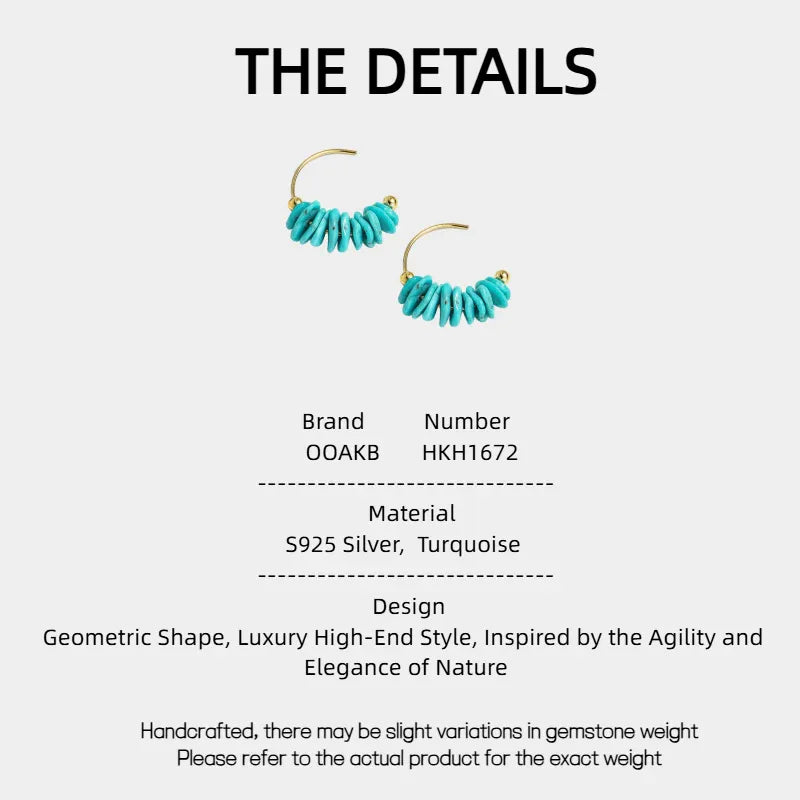 Turquoise Seed Material Geometric Shape Earrings - OOAKB