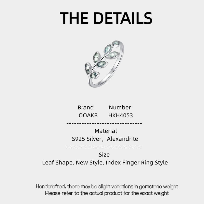 New Style Leaf Moss Agate Index Finger Ring