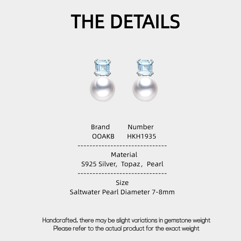 Topaz S925 Silver Saltwater Pearl Earrings