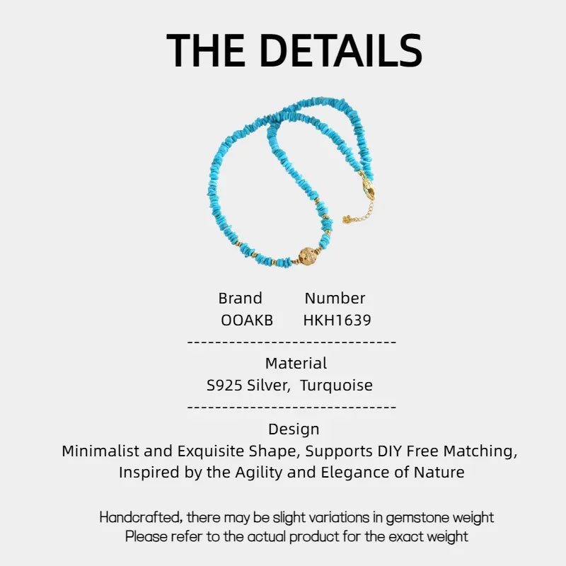 Natural Turquoise Seed DIY Minimalist Exquisite Collar Necklace - OOAKB