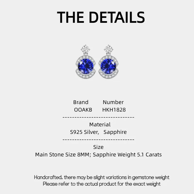 Sapphire S925 Silver Half-Wrap Earrings - OOAKB
