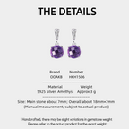 Wisteria Series Natural Amethyst Minimalist Commute Earrings