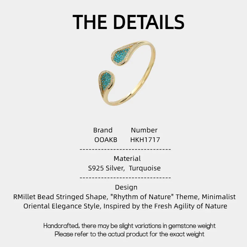 Turquoise Millet Bead Bracelet Women's - OOAKB