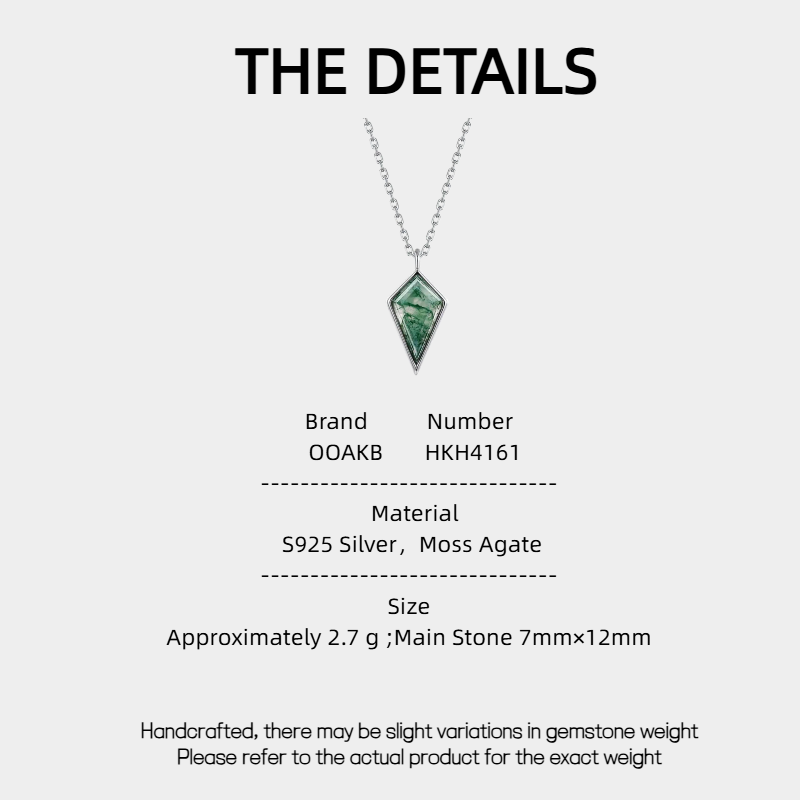 Natural Geometric Moss Agate Collarbone Necklace