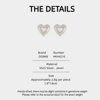 Retro Vintage Heart-Shaped Pearl Earrings