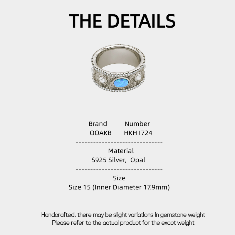 Blue Dream Galaxy Opal S925 Silver Classic Style Ring