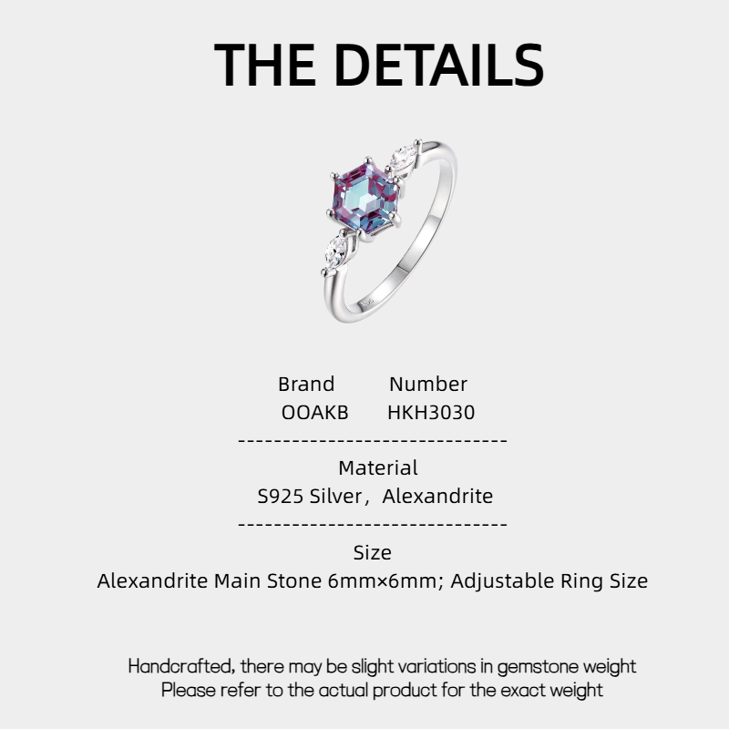 Alexandrite Minimalist Geometric Ring