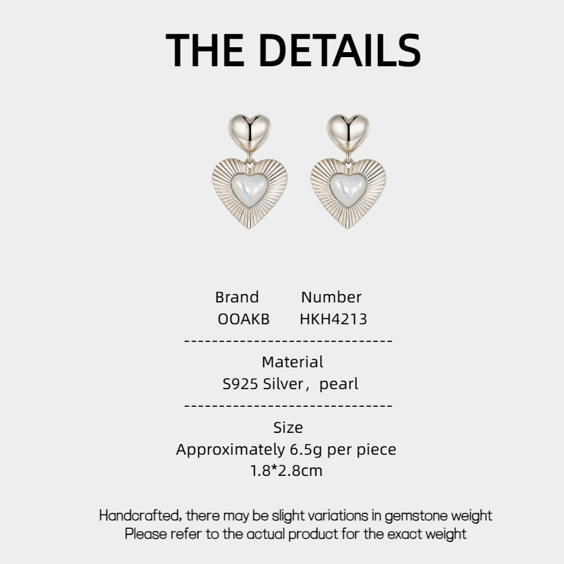 Maillard Retro Heart-Shaped Pearl Earrings