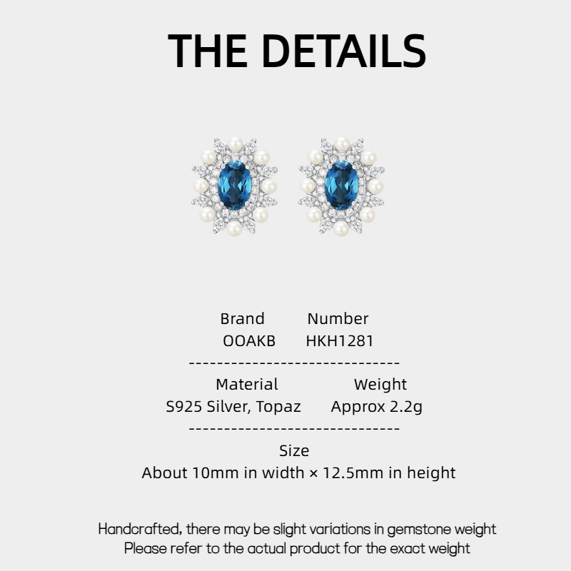 Topaz Millet Bead Stud Earrings S925 Silver Women's Style