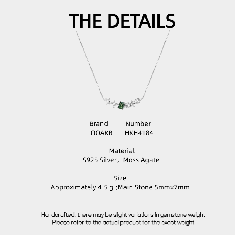 Light Luxury Moss Agate Collarbone Necklace
