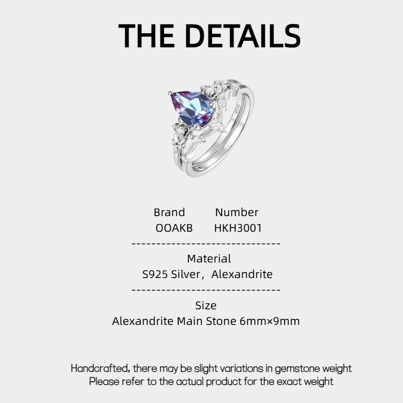 Silver Alexandrite Ring Women's Style