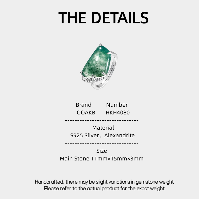 Fashion Stackable Moss Agate Ring