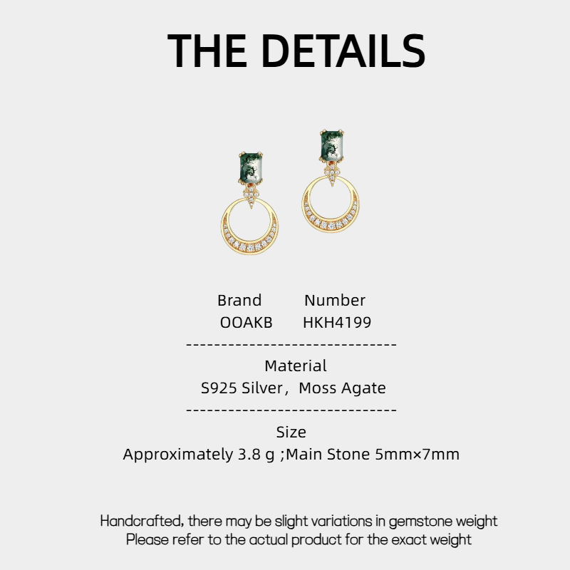 Light Luxury Moss Agate Earrings
