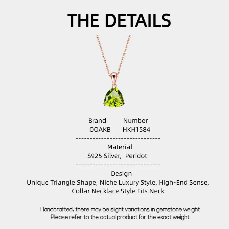 Natural Peridot Triangle Luxury Collar Necklace - OOAKB