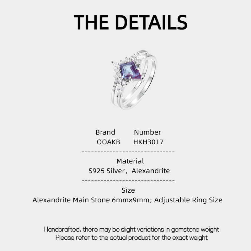 Alexandrite Geometric Stackable Ring